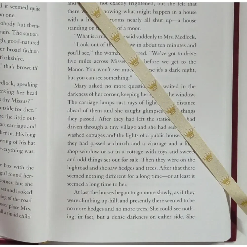 The Secret Garden Hallmark Gift Book 2001 Red Velvet Hardcover Ribbon Bookmark